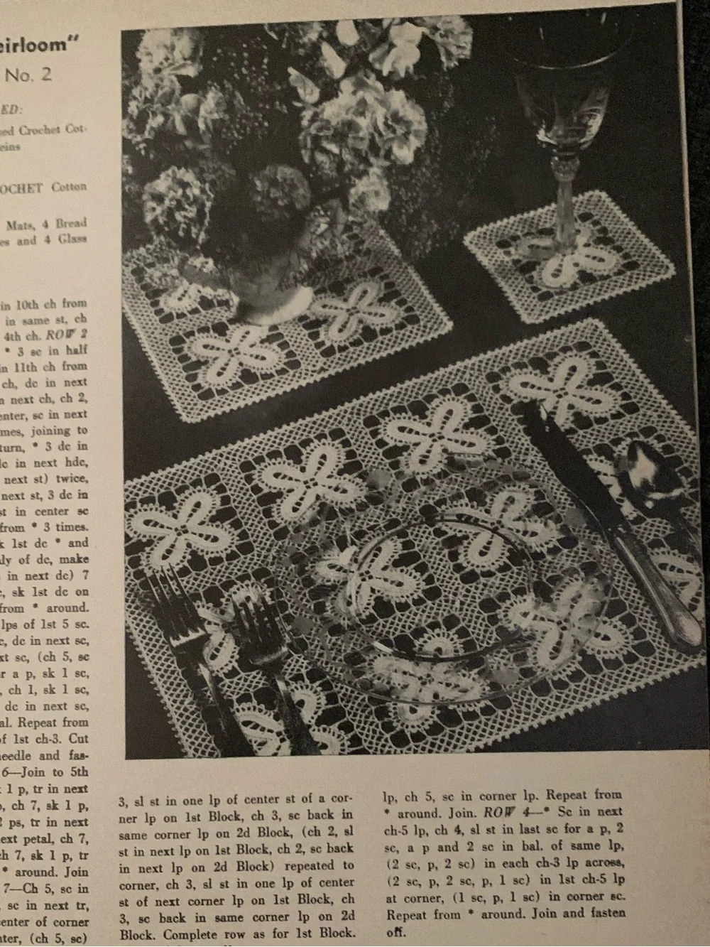 Lot of 3 Vintage Crochet Doilies & Flower Edgings Pattern Booklets